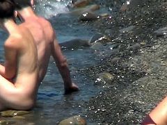 Enjoy nude hotties by the beach during voyeur's spy adventure