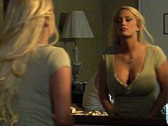Stunning blonde MILF lifts a miniskirt up and gets fingered by a brutal dude. Then the woman gets fucked in a missionary and a doggystyle positions.