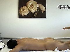 Sexy Asian girl with plump tits and delicious ass presents an exciting massage