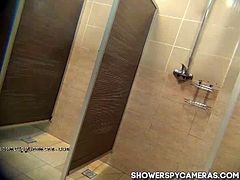 Shower Spy Cameras brings you a hell of a free porn video where you can see how a some very interesting blonde and brunettes get caught on hidden cam taking shower.