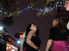 Party girls in miniskirts shake their hot asses at a party