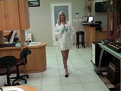 My buddy had to go to the dentist and I went to film him while he was out cold on whatever the dentist gave him. Fuck, when I saw the dentist he's going to I pulled a move on the young hottie because if she knows mouths as good as I think she does, she must give a mean fuckin blowjob! And I was defiantly right!