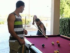 Playing pool is a new term for fucking your favorite boyfriend hard in the afternoon. Join these horny studs as one gets his tight asshole penetrated hard.