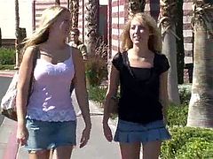 Alison Angel and her blonde GF go shopping in hot reality video