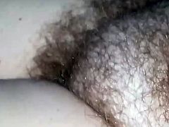 caresing & grabbing fistfuls of my wifes soft hairy pussy