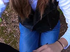 Outdoor amateur scene with a passionate slut named Megan and her boyfriend