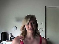 Sexy blonde Roxy Lovette is being persuaded in a good fuck somewhere in the yard, she is very shy but her looks and thoughts show us her real nasty and horny desires in a good fuck