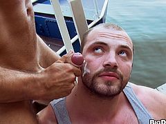 Tomm and Rudy Black fuck on a pier by the lake. These dudes give a blowjob to one another. Then the bigger guy gets his ass destroyed.