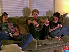 Make sure you don't miss these horny emo guys banging on their favorite couch. One got his hands cuffed and deepthroats cock while his tight ass is banged.