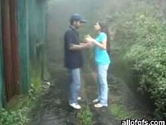Attractive whore is so horny that she takes off the man's pants and sucks the dick outdoors. Have a look at this bitch in The Indian Porn sex video.