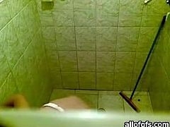 Dark haired horny bitch with nice body shows her ass taking the shower. Have a look at this slut in The Indian Porn sex clip.