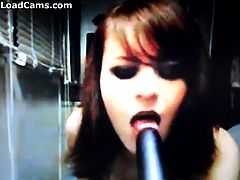 Teen Girl Sucks And Fucks Black Dildo