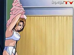 Hot anime bitch wearing a nurse uniform is having some problems with cops. The men ask her to take her clothes off and she unwillingly does it.