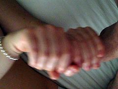 slow hand massage my cock balls and penis for my girlfriend
