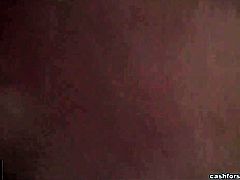 Brunette Christine makes dude happy by eating his throbbing sausage