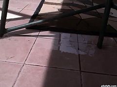 This attractive light haired chick spreads her legs on the chair and masturbates outdoors. Have a look at this babe in All Of Gfs xxx clip.