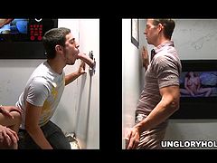 Make sure you have a look at this gay scene where this guy has his dick sucked by a twink through a gloryhole.