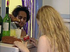 Long and light haired lassie with nice slender body jumped on kitchen counter sharply. Her freak set to lick her wet kitty ardently. Then he banged her in mish pose tough.Take a look at that hot sex in Lust Cinema porn clip!