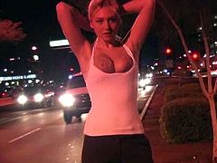 Gorgeous Alison Angel shows her hot body in the street