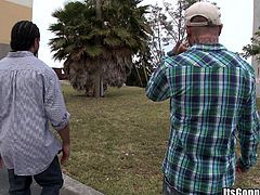 It's time for a gay hookup out on the farm when this white guy has a serious hardcore encounter with a black stud with a huge cock.