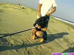 Come and see how the alluring Japanese brunette Mina Kozina gets banged hard on the beach in this awesome free porn video set by Wierd Japan. Things are out of control!