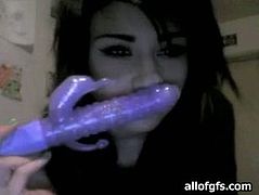 Black haired thirsting teen eagers to taste what real masturbation is. She turned her camera on and took her fancy dildo....Look at that steamy solo in All Of Gfs porn video!