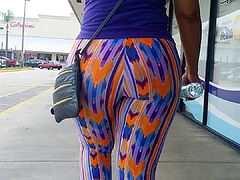 Big Thick Colombian Ass in Tye Dye Spandex