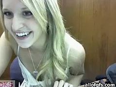 Spoiled college student gets kinky in the library. She flashes her tits and then also shows her ass upskirt. Damn, I would bang this chick right there and then if I were there at the time.