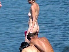 Seeing nude girls enjoying the beach makes voyeur to feel horny and in need for more spying