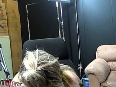 Two shapely Caucasian lesbians passionately lick each other's tight teeny cunts in 69 position. Later one petite bitch sits on the chair and rubs her wet hairy snatch.