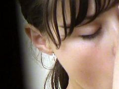 See a cute and wild brunette teen as she rides her man's cock in the toilet. Then it's time to go right in front of the mirror and fuck very hard.