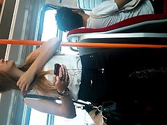 Train Perving - Long Haired Cutie