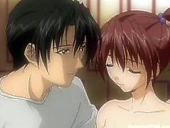 You will love this anime video because all the girls are busty and sexy. They get banged from behind and also get facialed.