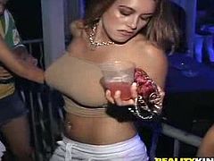 A blonde girl in a sexy outfit meets some guy in a club and goes to his house after the party. This whore takes off a dress and gets fucked in her dripping pussy. It is exactly what she needs.