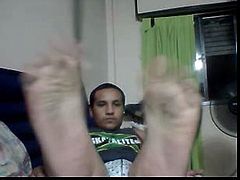 Straight guys feet on webcam #108