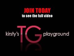 Kristys T G Playground brings you a hell of a free porn video where you can see how this alluring brunette shemale gets spanked by her mistress while assuming hot poses.