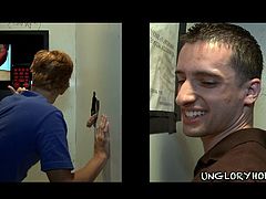 A Guy Gives A Blowjob To Another One In A Gloryhole