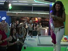 A crazy party transforms into a flasher's show. Some girls and guys take part in a contest where they have to take their clothes off and demonstrate their bodies.