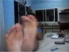 Straight guys feet on webcam #123