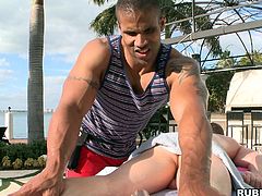 Gorgeous horny gay gets high before sucking heavy massive cock and his sex tunnel thrusted mercilessly in a outdoor sex