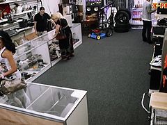 Big titty latina sells her stuff and pounded in the pawnshop