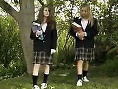 Schoolgirls Making Out