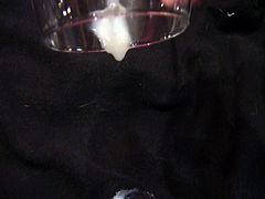 Thick cum in wine glass - solo cumshot + slow motion