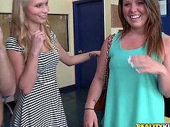 When challenged to show off their breasts to strangers or to the camera, many bitches hesitate. But then get easily convinced to do it or even more than that when they see the cash! A blonde babe met in the street shows us her small tits and another one with long brown hair presents the public her purple bra.