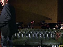She has been captured by a man in a metal mask. The cutie is in trouble, but her man is coming to save her. He comes in guns blazing and saves the girl by taking out the bad guy. His reward is a nice blowjob.