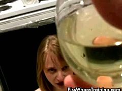 Natalia drinks filthy piss on cam. She is teasing us with her nasty moves before the camera. Blonde babe pissed on the glasses and drinks it like there is nothing that can stop her.