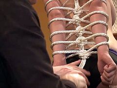 Dan and JD, the Two Knotty Boys, share their final official live rope bondage workshop with most famous bondage ties. You can see these experts ply their trade on this willing participant. The cute redhead loves being tied up.