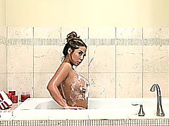 christine mendoza taking a bath.