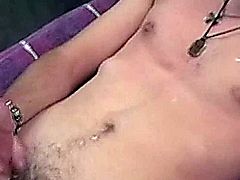 Old gay auntie see younger guy cumming POV