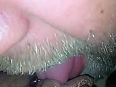 Eating wifes shaved pussy.